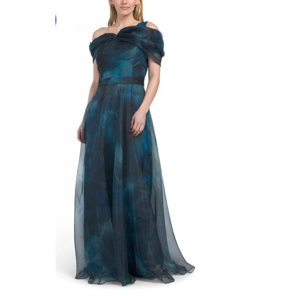 RENE BY RENE RUIZ Twisted Off The Shoulder Organza Gown Sz 4 NWT